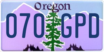 OR license plate 070GPD