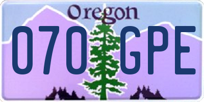 OR license plate 070GPE