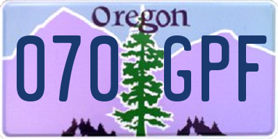 OR license plate 070GPF