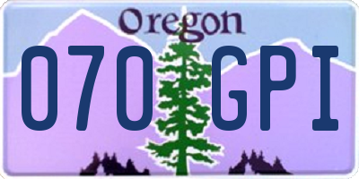 OR license plate 070GPI