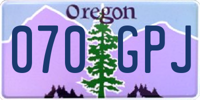 OR license plate 070GPJ