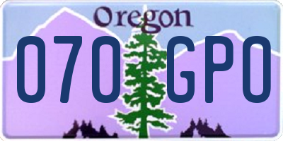 OR license plate 070GPO