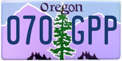 OR license plate 070GPP