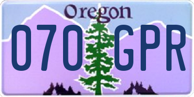 OR license plate 070GPR