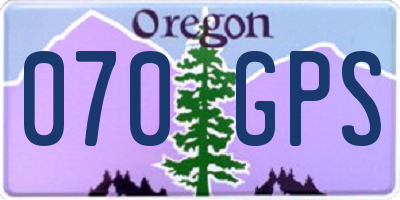 OR license plate 070GPS