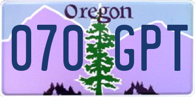 OR license plate 070GPT