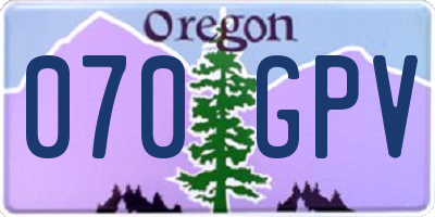 OR license plate 070GPV