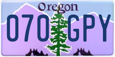 OR license plate 070GPY