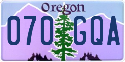 OR license plate 070GQA