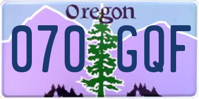 OR license plate 070GQF