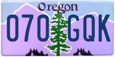 OR license plate 070GQK