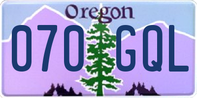 OR license plate 070GQL