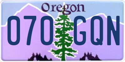 OR license plate 070GQN