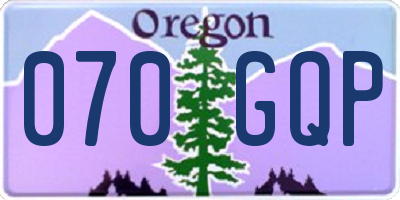 OR license plate 070GQP