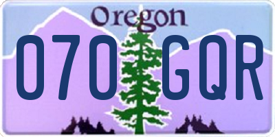OR license plate 070GQR
