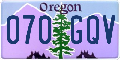 OR license plate 070GQV