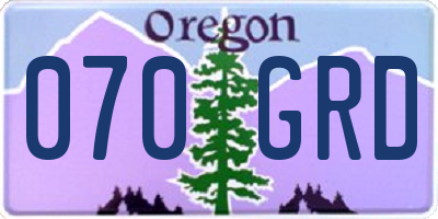 OR license plate 070GRD