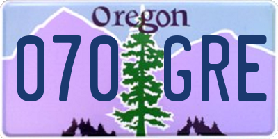 OR license plate 070GRE