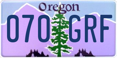 OR license plate 070GRF