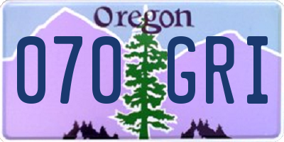 OR license plate 070GRI