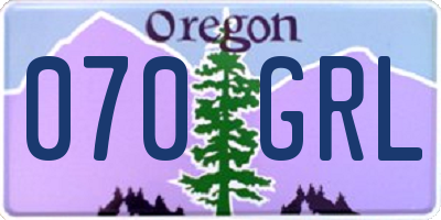OR license plate 070GRL