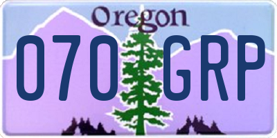 OR license plate 070GRP