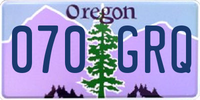 OR license plate 070GRQ