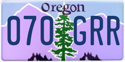 OR license plate 070GRR
