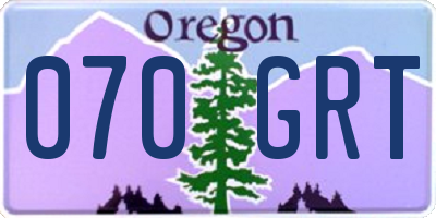 OR license plate 070GRT