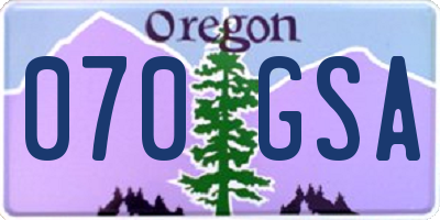 OR license plate 070GSA