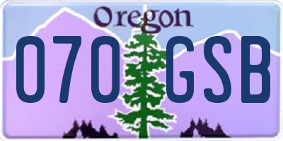 OR license plate 070GSB