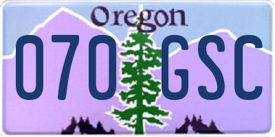 OR license plate 070GSC