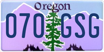 OR license plate 070GSG