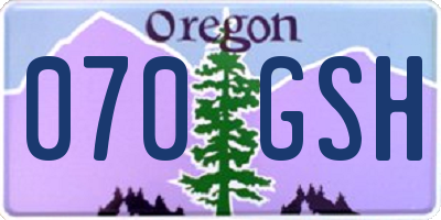OR license plate 070GSH