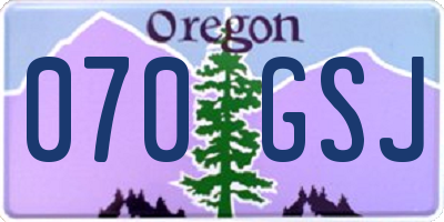 OR license plate 070GSJ