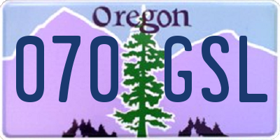 OR license plate 070GSL