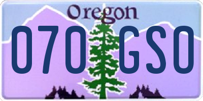 OR license plate 070GSO