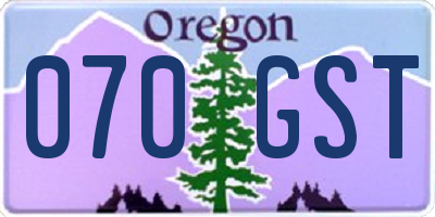 OR license plate 070GST