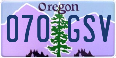 OR license plate 070GSV