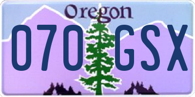 OR license plate 070GSX