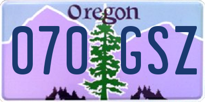 OR license plate 070GSZ