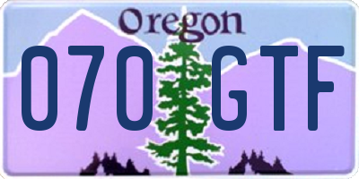 OR license plate 070GTF