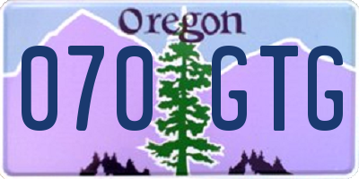 OR license plate 070GTG