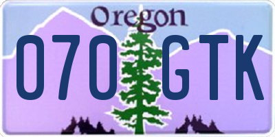 OR license plate 070GTK