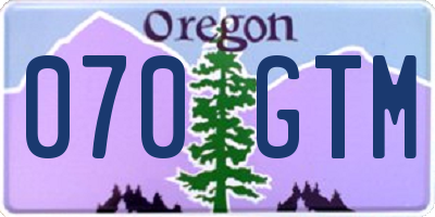 OR license plate 070GTM