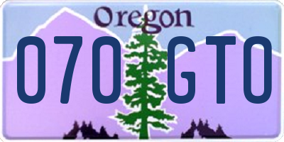 OR license plate 070GTO