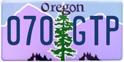 OR license plate 070GTP