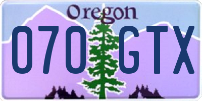OR license plate 070GTX