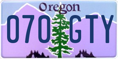 OR license plate 070GTY
