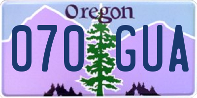 OR license plate 070GUA